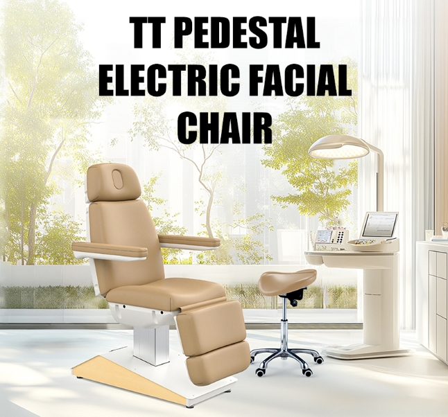 TT Column Pedestal Electric Facial Chair Spa Bed Exam Table