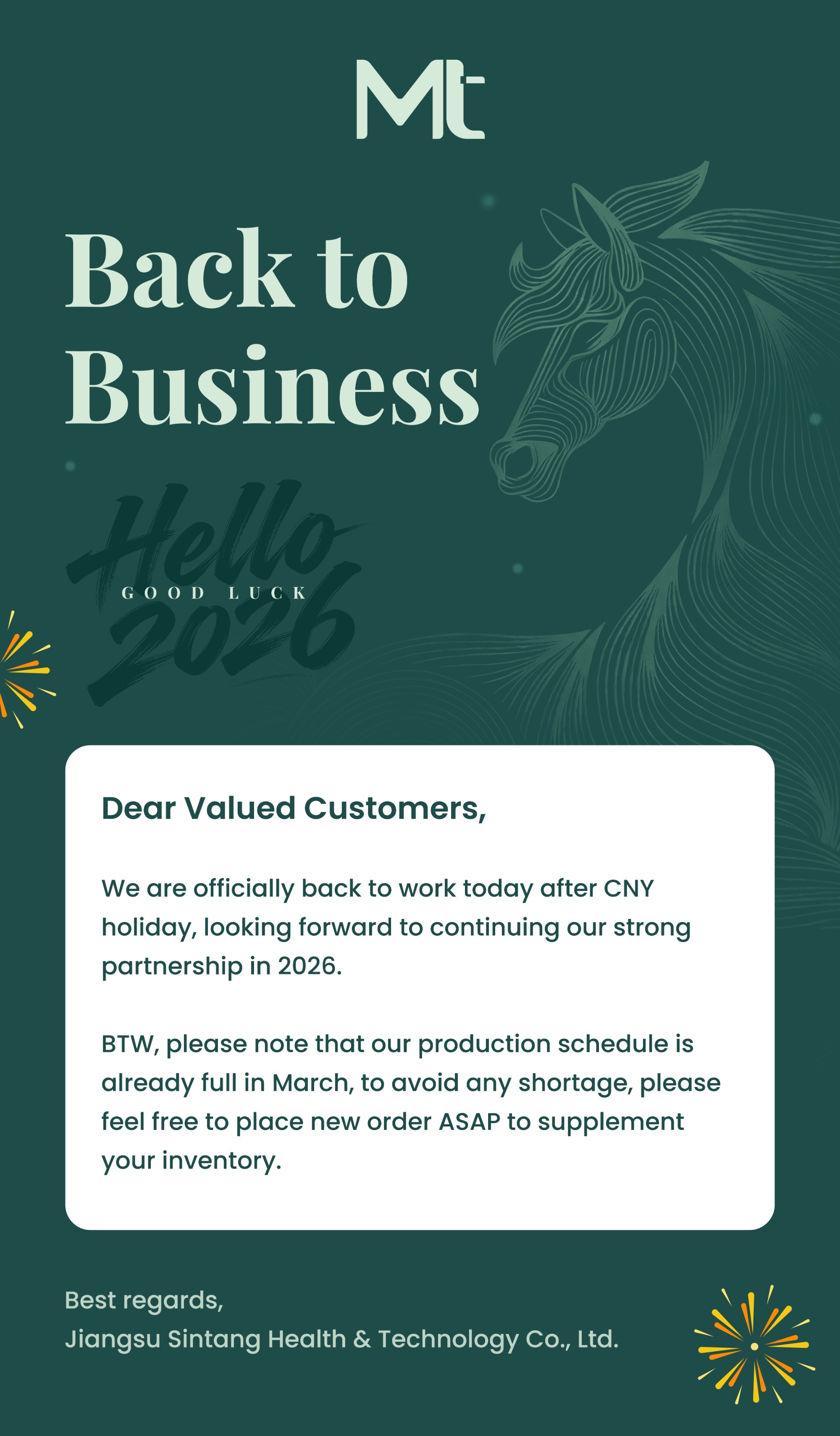 Back to Business from Jiangsu Sintang