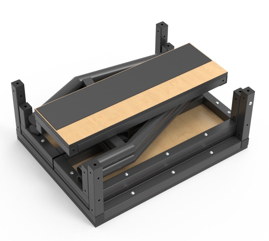 Knock Down Package-Square tube simple Two-Sided High Low Staircase-8205M